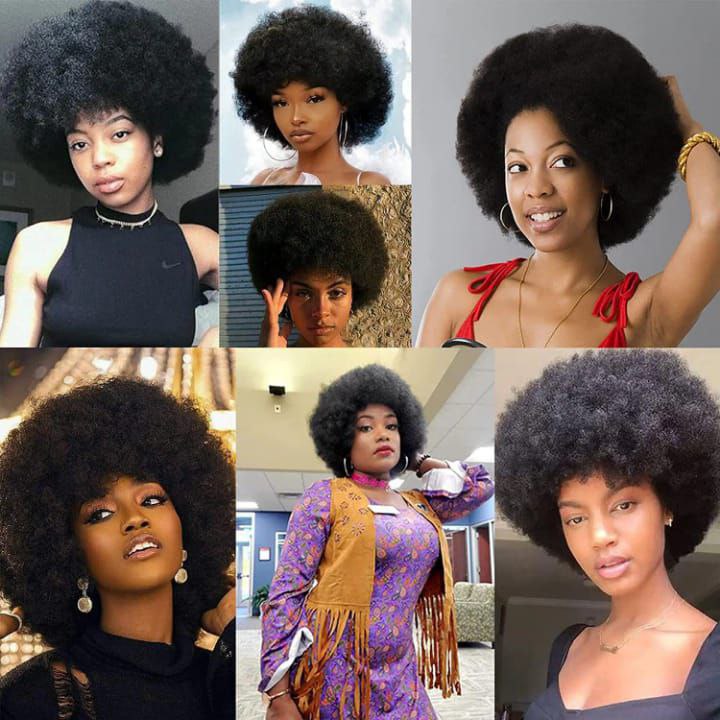 Perruque de Cheveux Humains Bouclés Afro Moelleux – 200% Densité