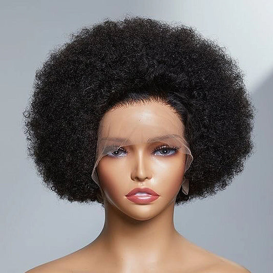 Perruque de Cheveux Humains Bouclés Afro Moelleux
