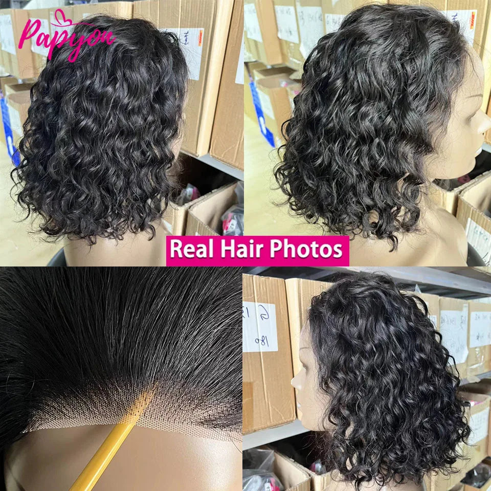 Perruque cheveux humains 200 densité bouclés sans colle