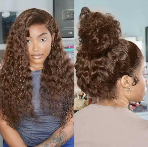 Perruque 360° Full HD faite avec cheveux humains Remy sans colle